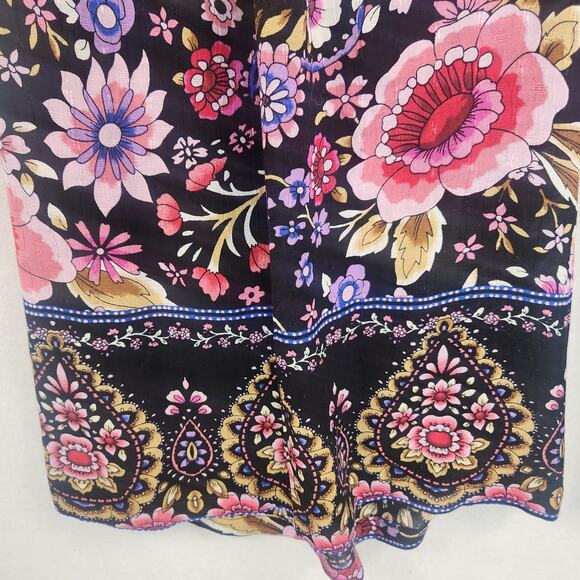 Cynthia Rowley Palazzo Floral Paisley Pants Women’s M Elastic Waist Pockets - Picture 7 of 13